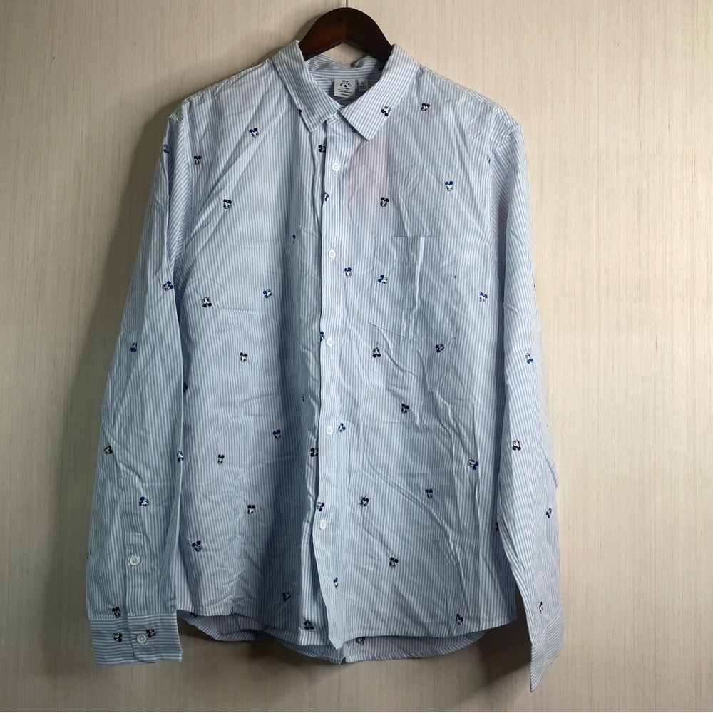 NWT Lucky Brand Men’s Mickey & Friends Embroidered Long Sleeve Shirt Large
